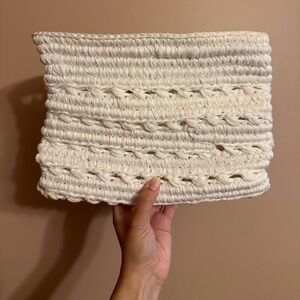 White Woven Basket w/ Handles
